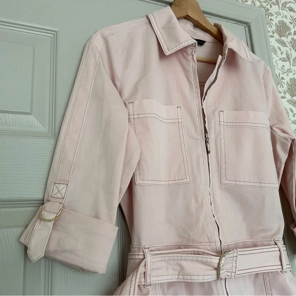 White House Black Market Pink Utility Romper – Size 8 - Picture 2 of 8